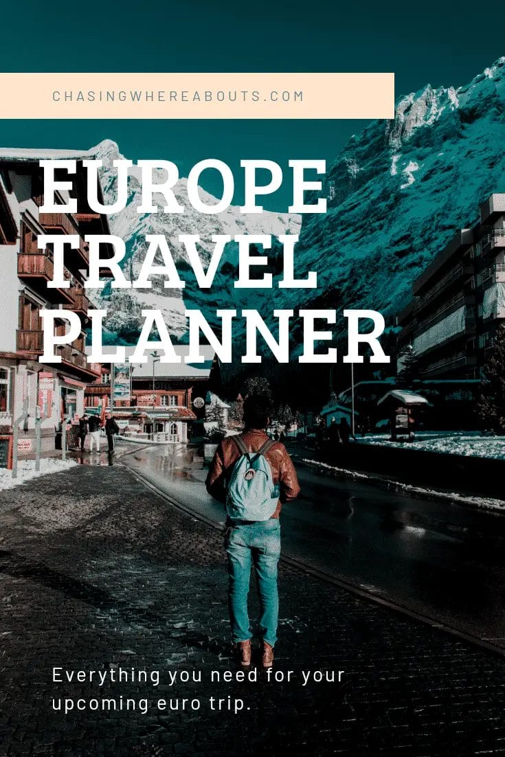 Planificador de viajes a Europa persiguiendo su paradero