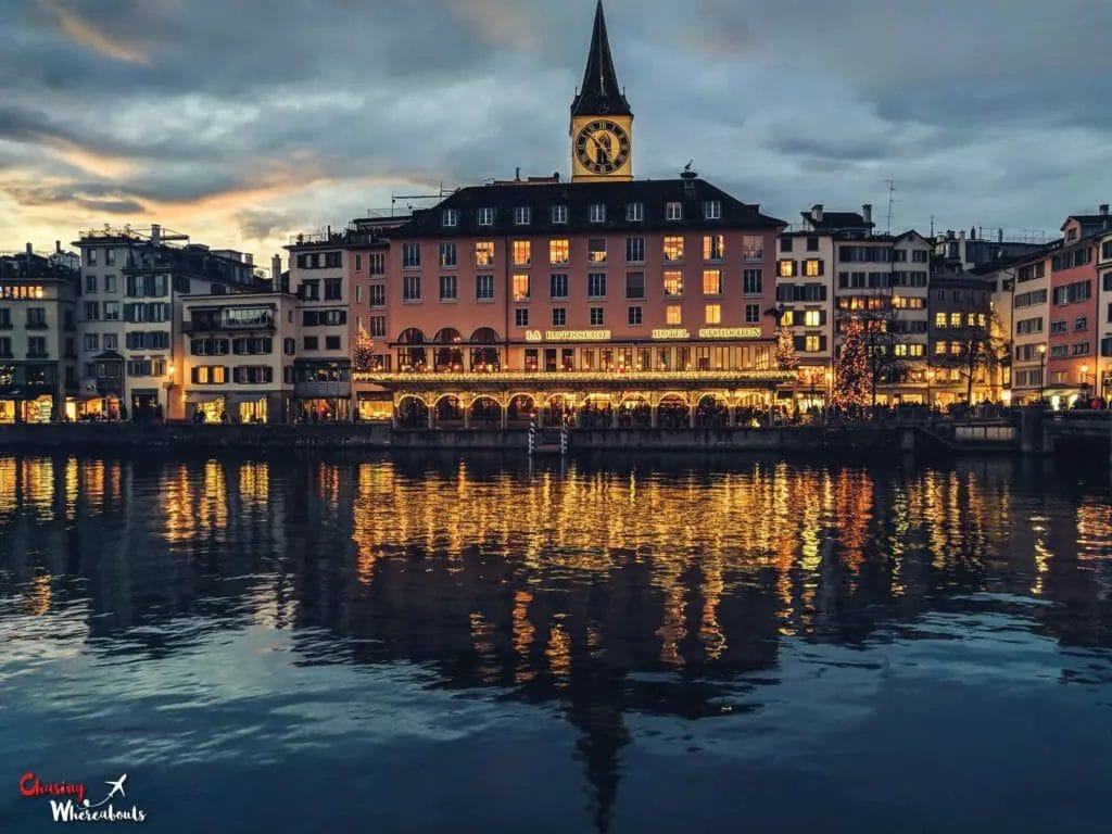 Top Things to do in Zurich - St Peter Church Reflection - Chasing Whereabouts