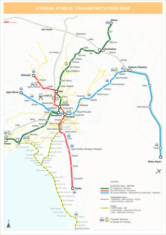 Athens Public Transport - Athens Metro Map