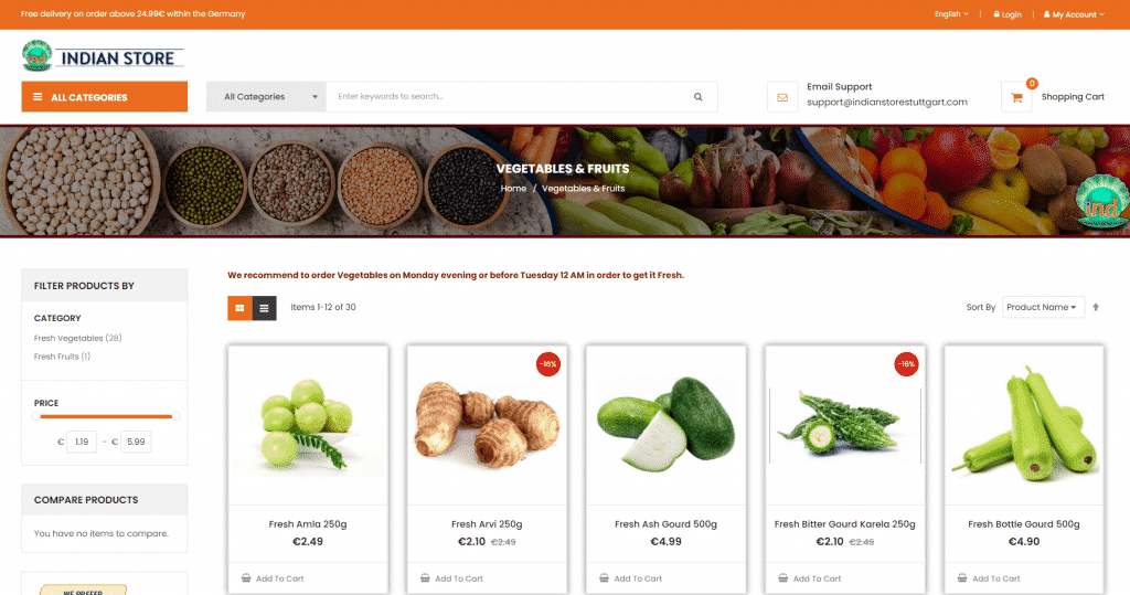 Fresh Indian Vegetables Online Germany