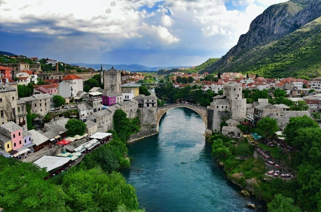 Hump Backed stone arch aerial view - Dubrovnik to Mostar day trip