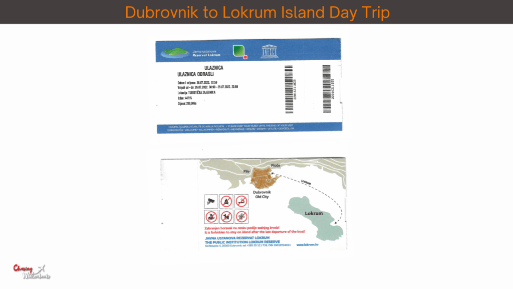 Ferry Tickets of Dubrovnik to Lokrum Island
