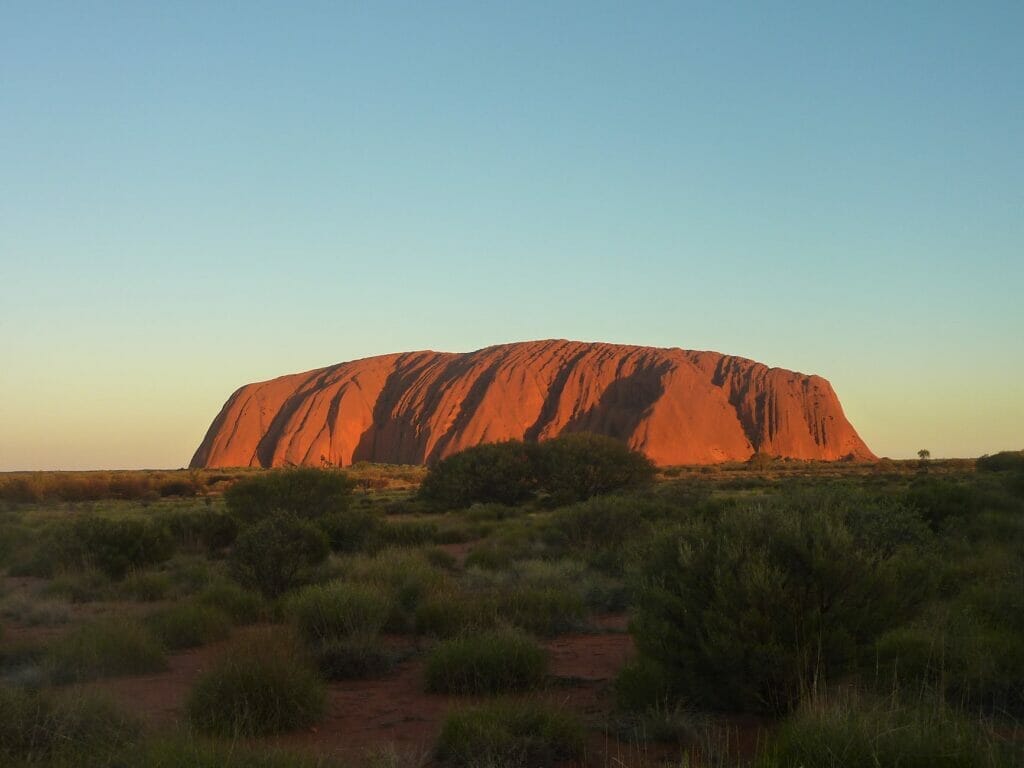 Formazione rocciosa di Uluru nell'Australia centrale