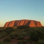 uluru rock formation in central australia