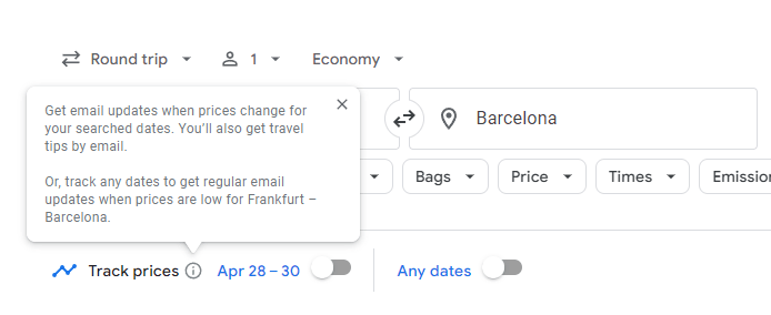 Google Flights Search Anywhere