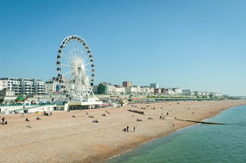A beachside ferris wheel, perfect for partygoers in Europe's best party cities.