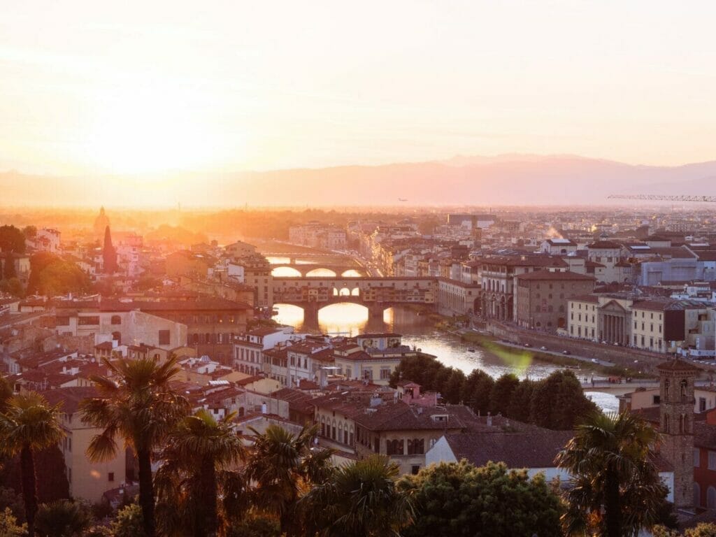 Sunset in Florence, Italy - perfect location for a summer holiday in Europe.
