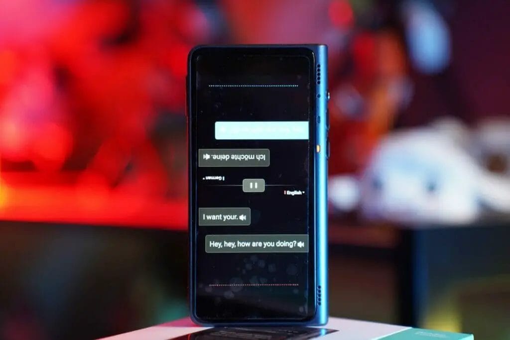 A cell phone with text display.