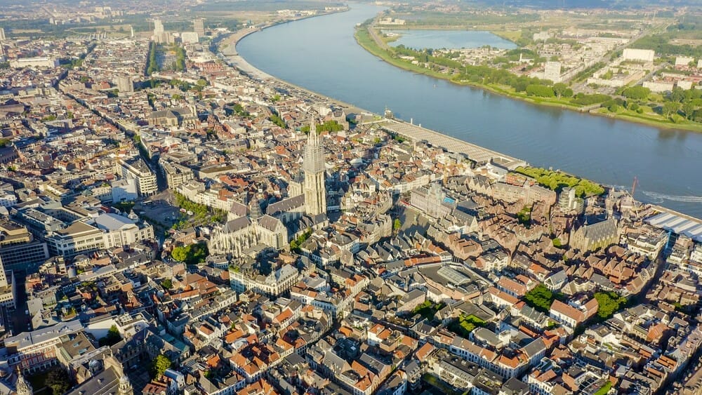 Drone Laws in Belgium An aerial view of the city of Brussels captured using a drone in compliance with Belgium's drone laws.