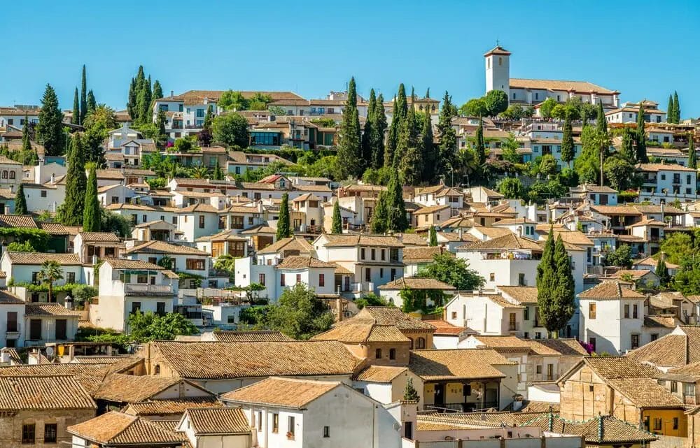 A view of the old town of granada, spain.