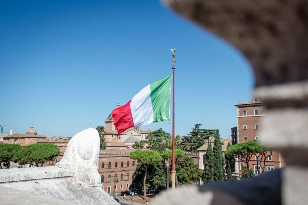 An Italian flag is fluttering From Perth to Rome.