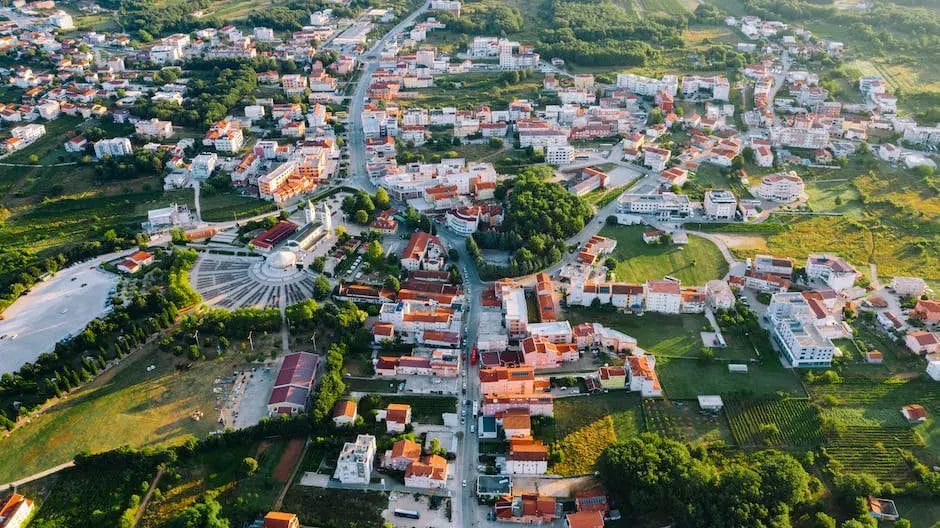 Aerial view of a town in croatia.