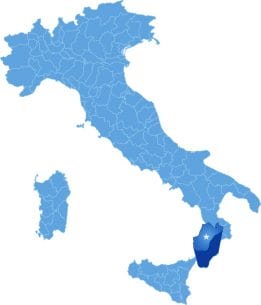 A map of italy with the provinces highlighted in blue.