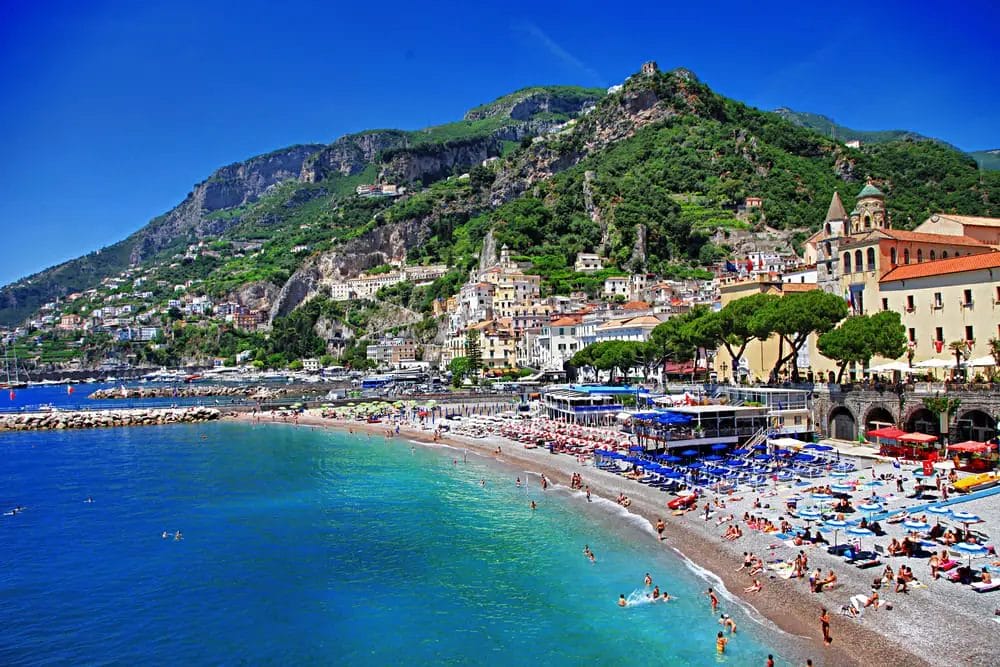 One of the best beach getaways in Europe, this beach attracts a large crowd of people seeking sun and relaxation.