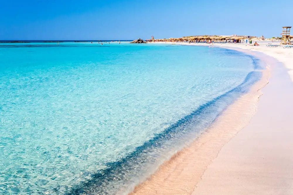 One of the best sandy beaches in Europe, with clear blue water and white sand.