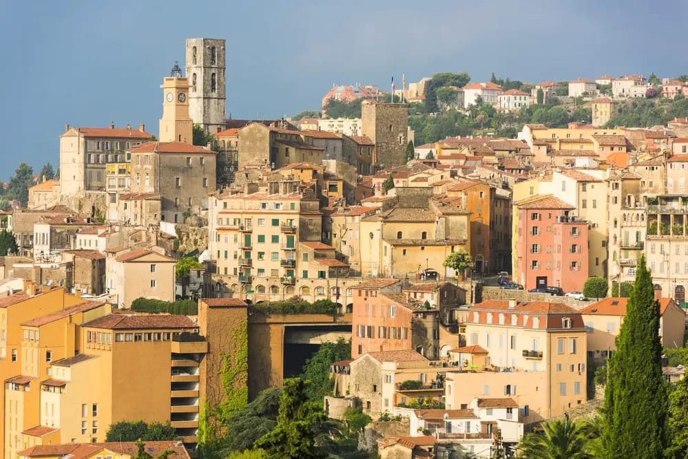 A city on a hill offering breathtaking views perfect for day trips from Nice, France.