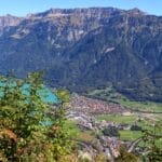 View of Interlaken from the Harder Kulm Mountain in Switzerland