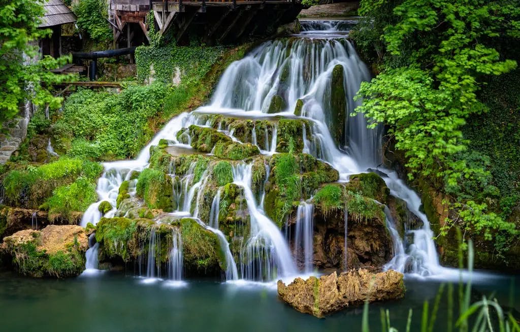 Waterfall in Plitvice national park, Croatia.
